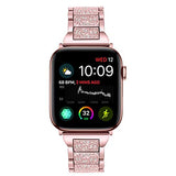 Bling Bands Compatible with Apple Watch Band 42mm/41mm/40mm Iwatch Series 11/10/9/8/7/6/SE/5/4/3/2/1, Women Metal Rhinestone Dressy Replacement