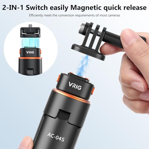 VRIG 64" OSMO Pocket 4/3 Selfie Stick Tripod for GoPro Camera,Extendable Tripod Stand with Quick Release 1/4" Screw for Insta360 X5/X4,DJI OSMO