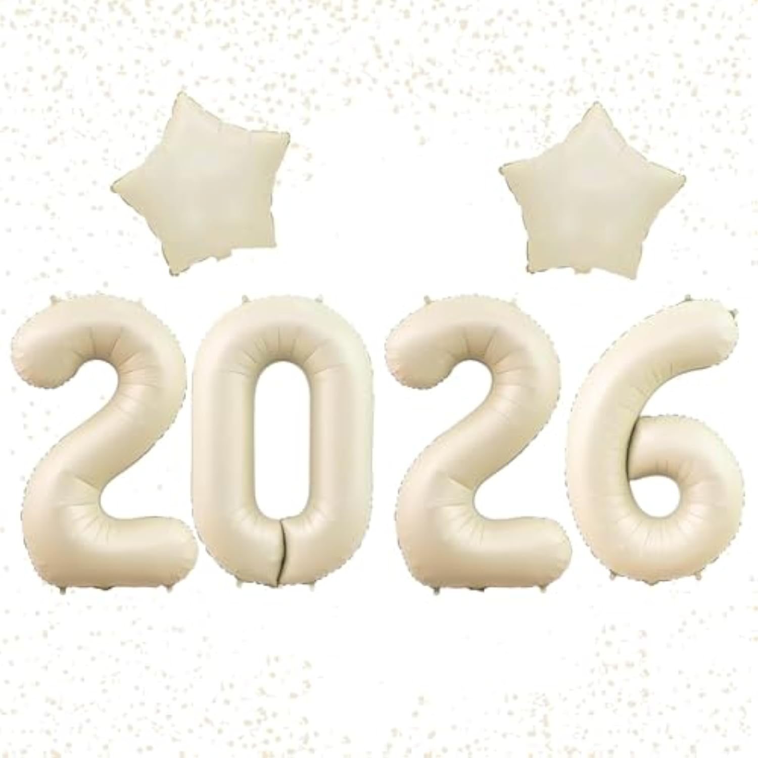 40in Cream White 2026 Number Balloons Happy New Year Boho Party Decor