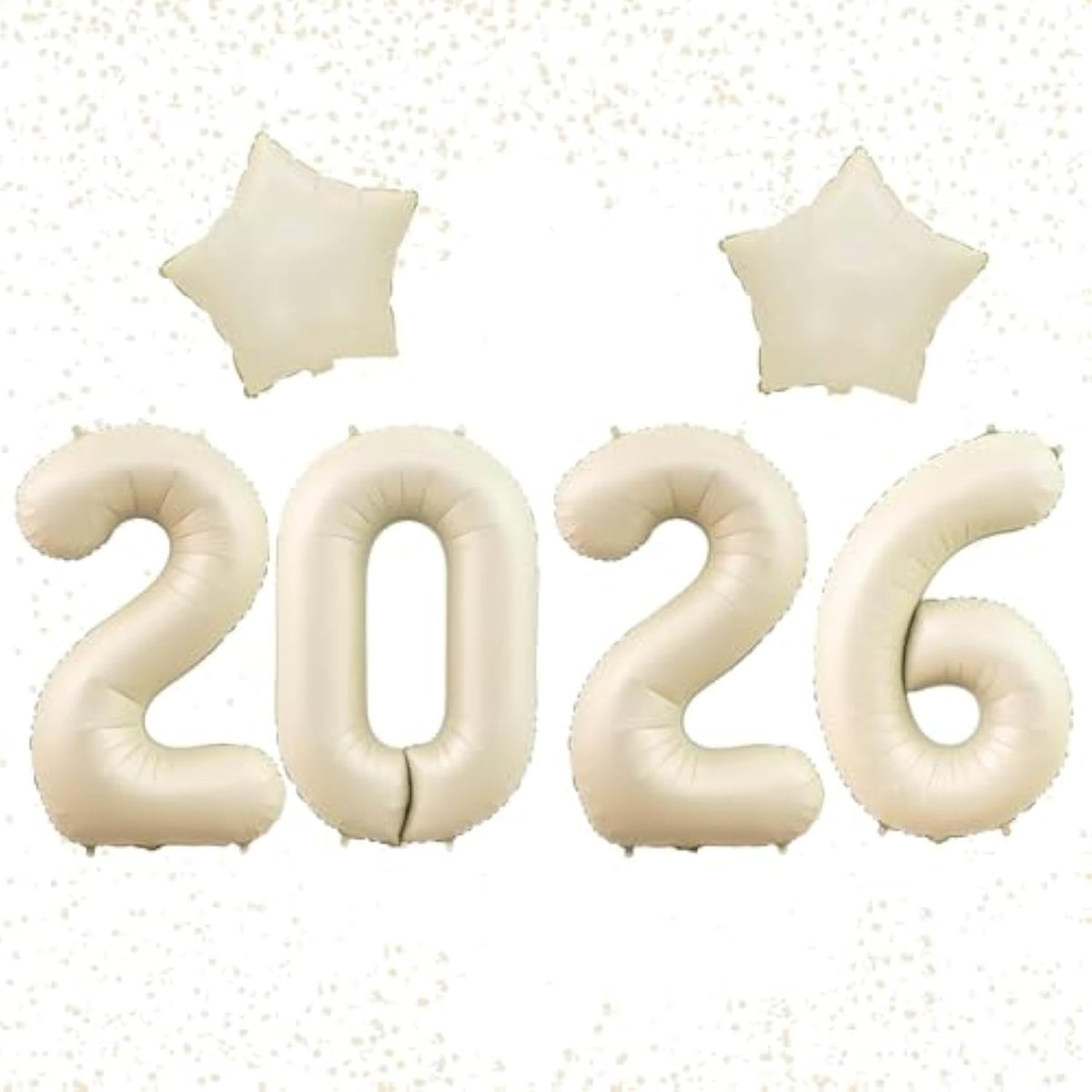 40in Cream White 2026 Number Balloons Happy New Year Boho Party Decor