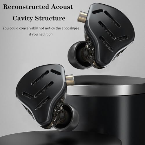 KZ Zax in Ear Headphones 7BA+1DD Hybrid 16 Drivers HiFi Noise Cancelling in Ear Monitor, Zin Alloy Shell Metal Wired Earphone with 3.5mm Jack