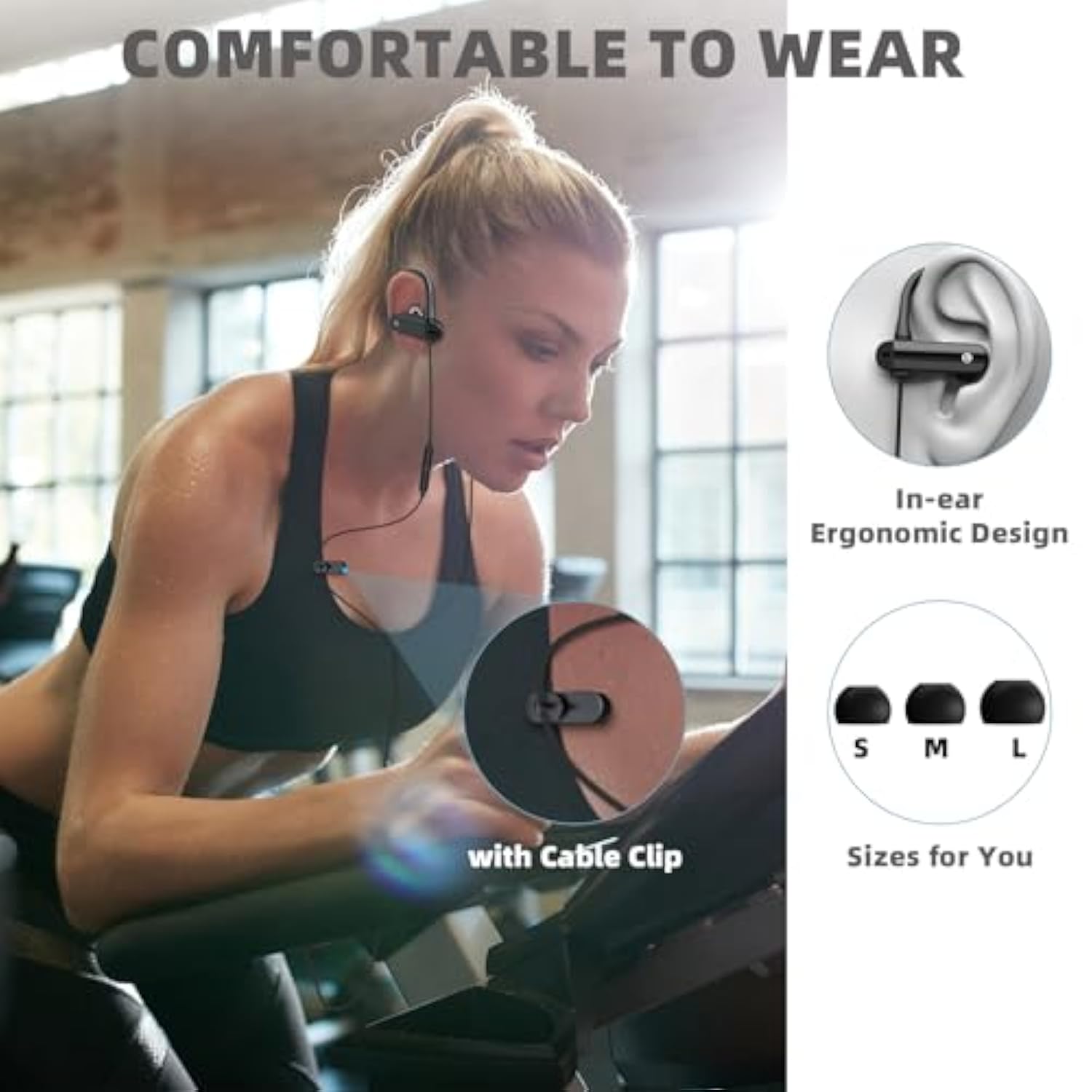 3.5Mm Headphones Sport Wired Earbuds With Microphone Noise Isolating Earphone Hifi Stereo Over Ear Buds Wired Plug In With Ear Hook For Samsung Galaxy A15 A03S A14 S10 A12 Moto Switch Mp3 Running Fit
