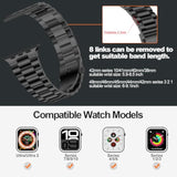 Lightweight Stainless Steel Band Designed For Apple Watch Ultra 2 & Ultra, Series 1-10, 46Mm, 45Mm, 44Mm, 42Mm, Replacement Iwatch Bands For Men & Women,Black