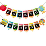 Back To School Banner Decorations - Welcome Back To School Pencils Banner - First Day Of School Classroom Decorations - First Day Of School Party Decorations For Classroom School Teacher Office