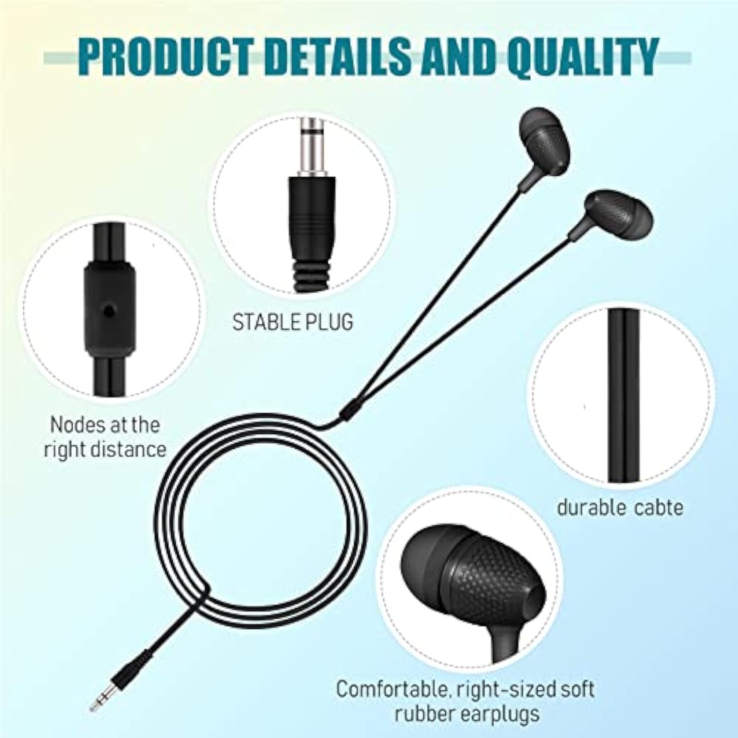 200 Pack Earbuds Bulk Kids Earphones 3.5 Mm Classroom Headphones For Students