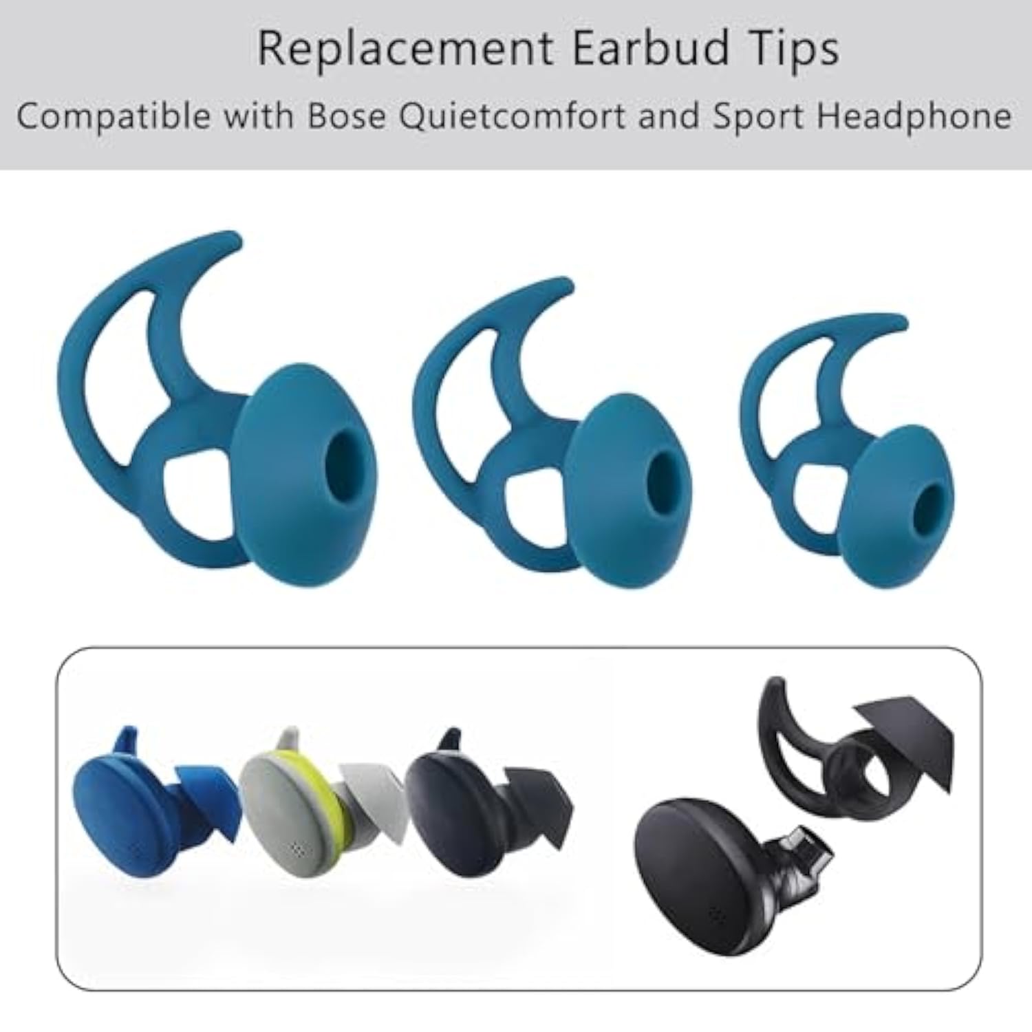 Earbud Replacement Tips Silicone Earbud Tips Ear Tips Compatible With Bose Quietcomfort And Sport Headphone Earbud Rubber Tips Earbud Covers 3 Pairs S M L