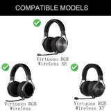 Replacement Earpads For Corsair Virtuoso Rgb Wireless Xt Se Gaming Headset, Soft Memory Foam Protein Leather Ear Cups Cover Repair Part -Black
