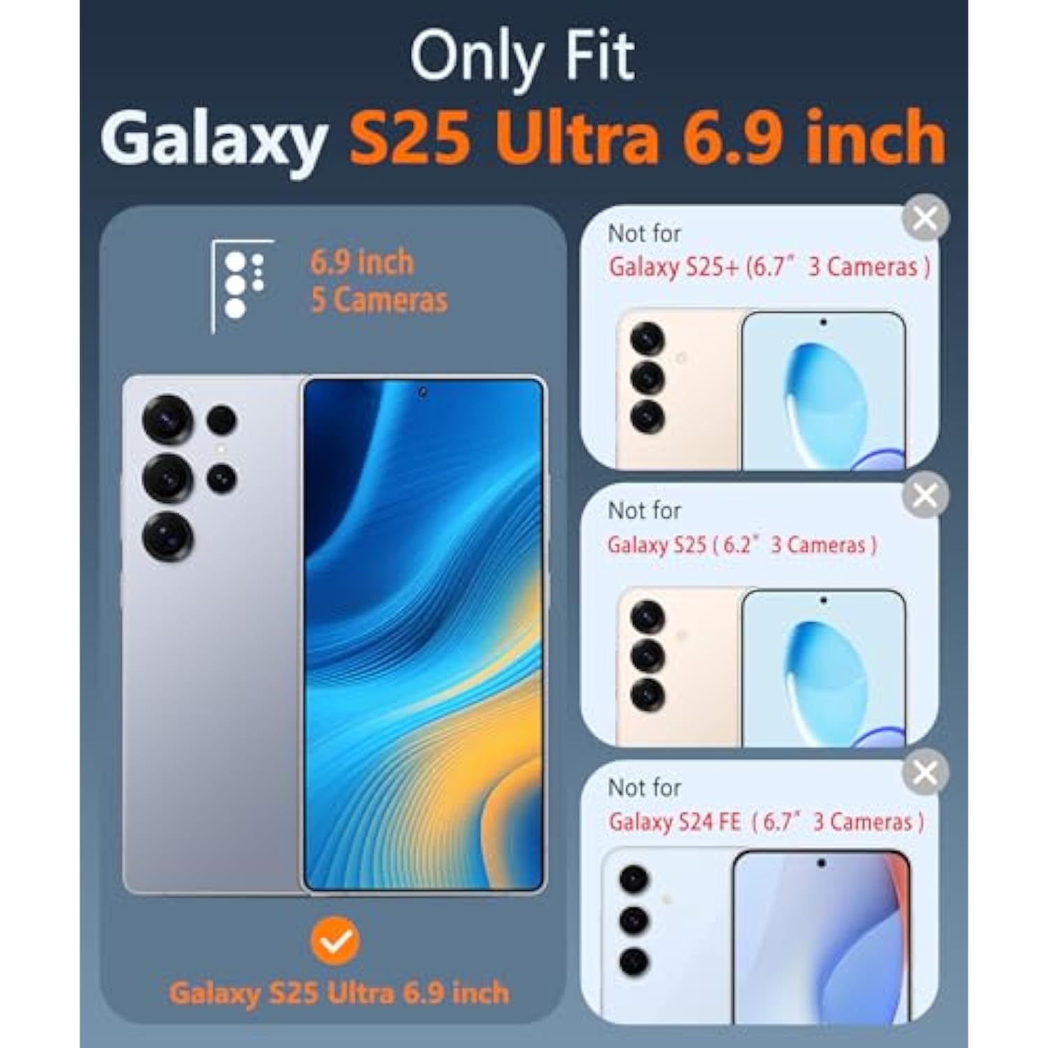 Samsung Galaxy S25 Ultra Clear Case, Magnetic Military-Grade Shockproof Protection