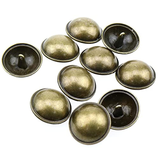 10Pcs Bronze Mushroom Domed Buttons 25Mm Antique Brass Dome Buttons Ro