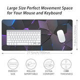 Cool Polygons Desk Pad Mouse Pad,Large Xl Technology Mouse Mat With Stitched Edges,Non-Slip Rubber Base Mousepad For Office Pc Keyboard Laptop And Home Work Desk Mat(27.5X11.8 In)