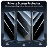 Privacy Screen Protector And Camera Lens Protector For Samsung Galaxy S21, Double Shatterproof Anti-Spy Tempered Glass Film, Private Protection, [Anti-Scratch][9H Hardness], 3-Pack Each