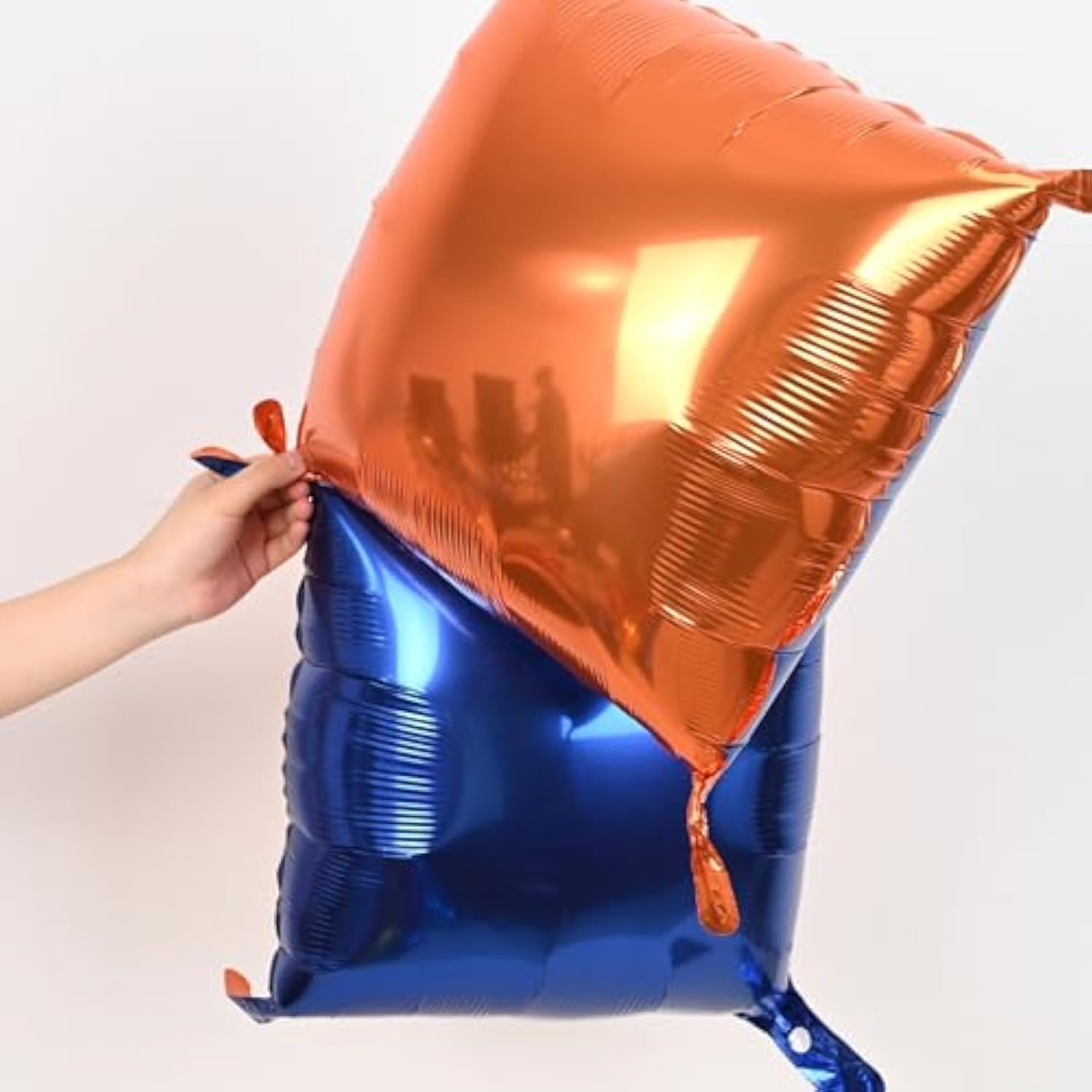 Blue And Orange Square Foil Balloons Wall, Double Sided Chrome Deep Blue And Orange Balloons Tunnel Arch Kit Backdrop For Boys Birthday Graduation Baby Shower Blue Birthday Party Decorations