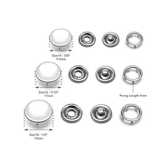 20 Sets 10.5Mm Cloudy White Pearl Snaps Fasteners Pearl-Like Button Fo