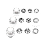 20 Sets 10.5Mm Cloudy White Pearl Snaps Fasteners Pearl-Like Button Fo