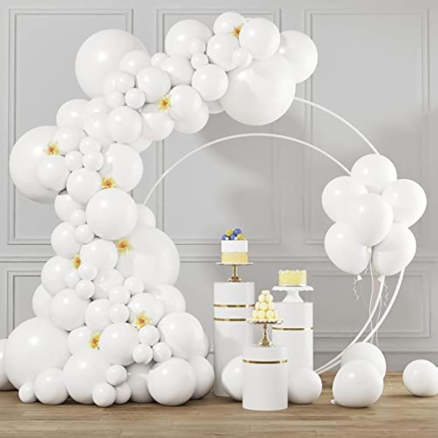 105 White Balloons (5–18in) for Garland, Wedding, Birthday, Baby Shower & Party Décor