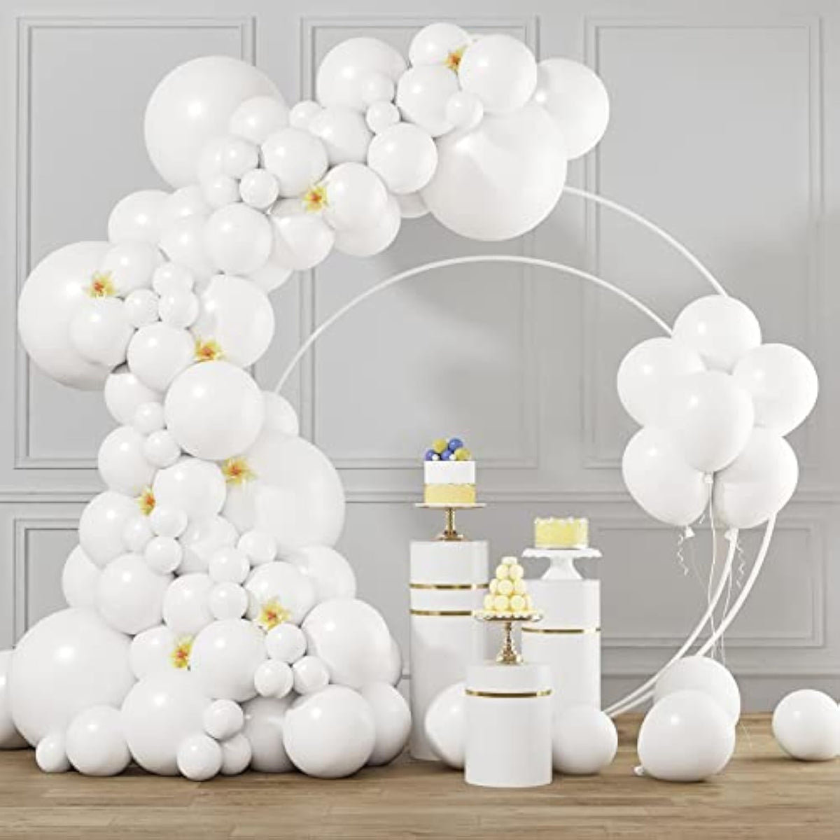105 White Balloons (5–18in) for Garland, Wedding, Birthday, Baby Shower & Party Décor