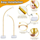 8.2Ft & 6Ft Gold Balloon Arch Kit, Free Bending Top Balloon Arch Stand With Base For Floor, Half Arch For Wedding Birthday Party Baby Shower Halloween Decorations