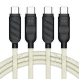 Designs Premium Braided Usb-C To Usb-C Cable, Fast 60W Charging, Compatible With Iphone 15 16 Ipad Macbook Carplay, 2 Pack, Sand/Black, 2M (6.6 Ft)