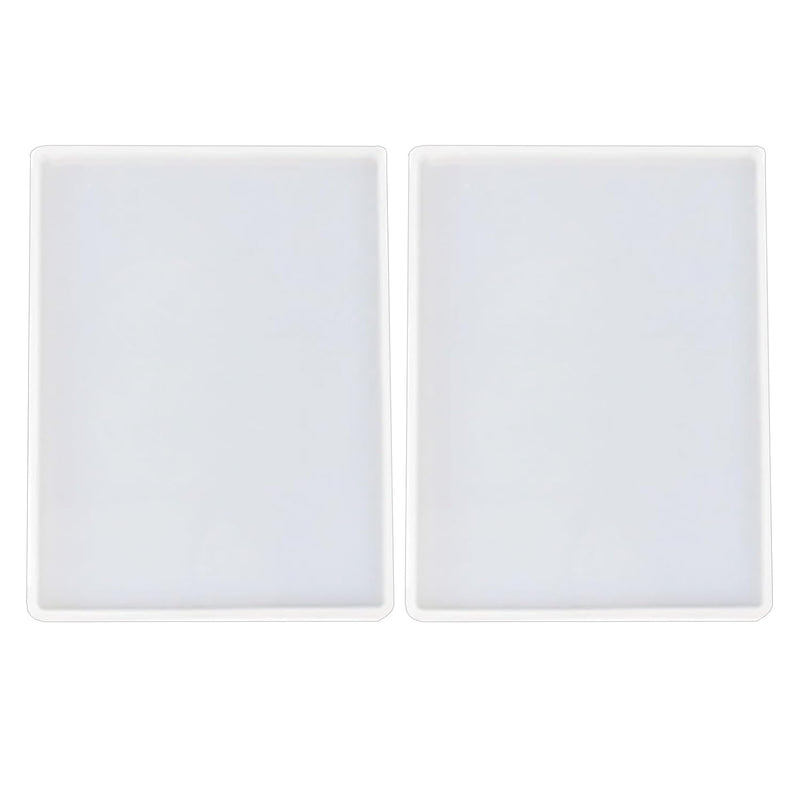 2Pcs 7X5 Inch Resin Tray Molds, Rectangle Silicone Molds, Flat Concrete Molds Epoxy Silicone Board Molds For Resin Epoxy Diy