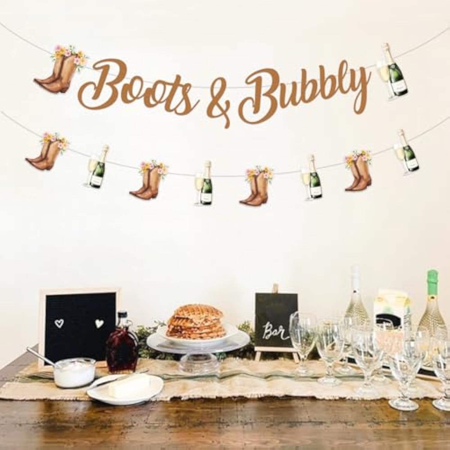 Boots And Bubbly Bridal Shower Decorations, Boots And Bubbly Banner, Boots Champagne Banner, Cowgirl Western Country Wedding Engagement Bachelorette Party Supplies