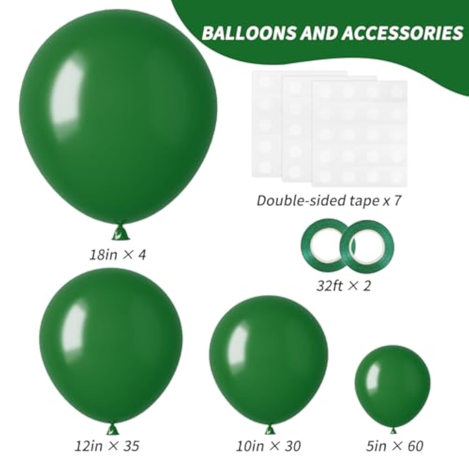 129Pcs Dark Green Balloons Different Sizes 18 12 10 5 Inches Emerald Green Latex Balloon Garland Arch For Masquerade Party Decorations Birthday Baby Shower Wedding Safari Jungle Party Supplies