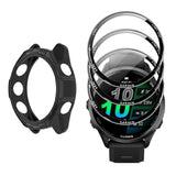 Watch Screen Protector +Watch Case Cover for Garmin Forerunner 570 47mm, [3-PCS] 3D Tempered Glass Film & TPU Bumper, Anti-Scratch, Bubble-Free, HD
