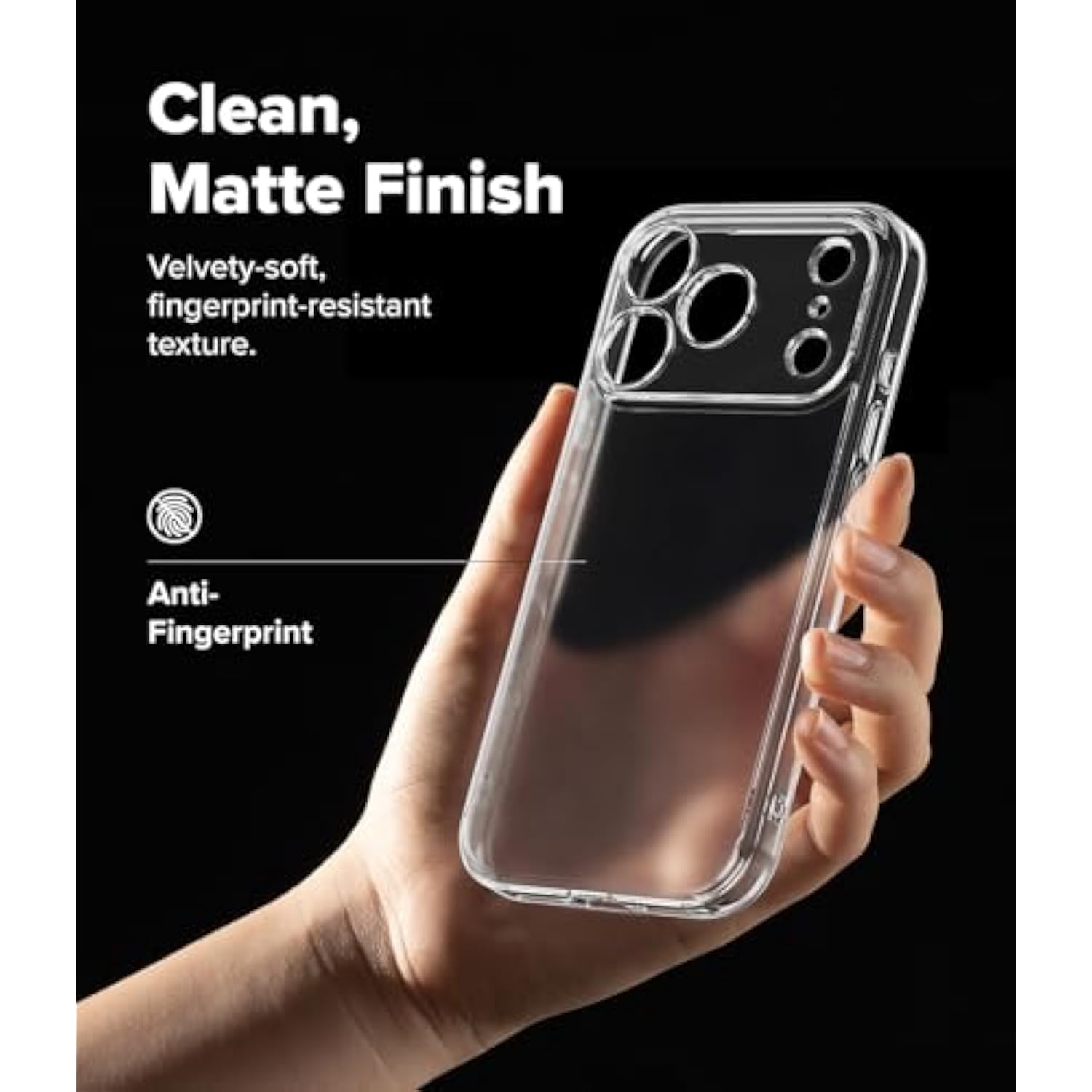 Ringke Fusion for iPhone 17 Pro Max Case, [Oil & Dirt Resistant] UV Coating for Scratch & Discoloration Resistant, Shockproof Air Pockets - Matte Clear