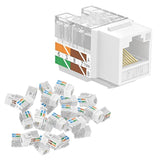 Rj45 Cat6 Keystone Jacks Ul-Listed 10-Pack, Ethernet Punch Down Keystone Utp,