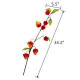 Artificial Plant Lantern Flowers, 3 Bouquets Of 34.25 Inch High Lantern Flowers For Home, Patio, Garden, Balcony, Wedding, Party, Holiday Decoration (Orange Red)