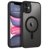 For Iphone 11 Phone Case, Phone Case For Iphone 11 Magnetic Case [Compatible With Mag Safe] Translucent Matte Slim Shockproof Anti-Fingerprint Protective Cover For Iphone 11 6.1’’ Black