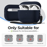 AirPods Pro 3 Case Cover, Leather Texture Compatible with AirPods Pro 3rd Generation, Full Drop Protection with Lanyard and Wireless Charging
