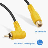 90 Degree Short Rca Extension Cable, 24K Gold-Plated Subwoofer Rca Cable, Rca