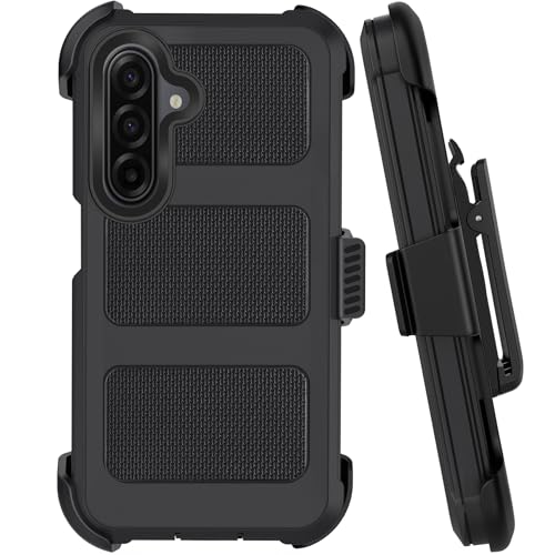 Belt Clip Case for  Galaxy A16 Holster with 360° Rotating Stand Defender Cover Heavy Duty Protection Anti-Drop Shockproof, Black