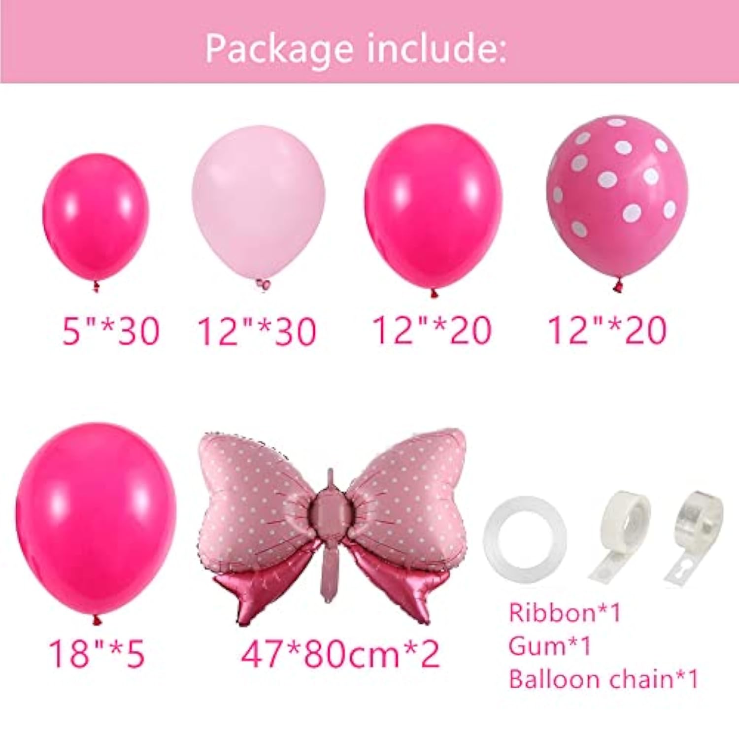 Pink Balloon Arch Kit For Pink Mouse Balloons For Baby Shower Wedding