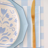 Light Blue Cabana Stripe Paper Guest Towels | Disposable, 3-Ply Napkins | Premium Party Supplies & Decor | Boy Baby Shower, Kids Themed Birthday Parties | Pack Of 20, 4.25" X 7.75"