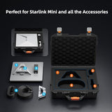 Starlink Mini Case, Waterproof Hard Travel Star Link Case For Mini Starlink With Molded Foam For Accessories, Lockable Storage Bag Black