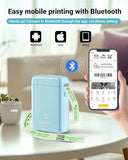 Label Maker Machine With Tape, X1 Portable Bluetooth Label Printer For Home Office Organization, Support Pre-Cut & Continuous Labels, Inkless Thermal Small Labeler For School Kitchen, Blue