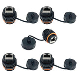 5Pcs Waterproof Rj45 Panel Mount Coupler,Shielded Cat6A/6/5E/5 Ethernet Lan Ca