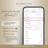 Bandolier Emma Crossbody Wallet Phone Case for iPhone 16 Pro. 100% Genuine Pebble Leather. Adjustable & Removable Crossbody Strap. Card Holder with Snap Closure. Black with Gold Hardware