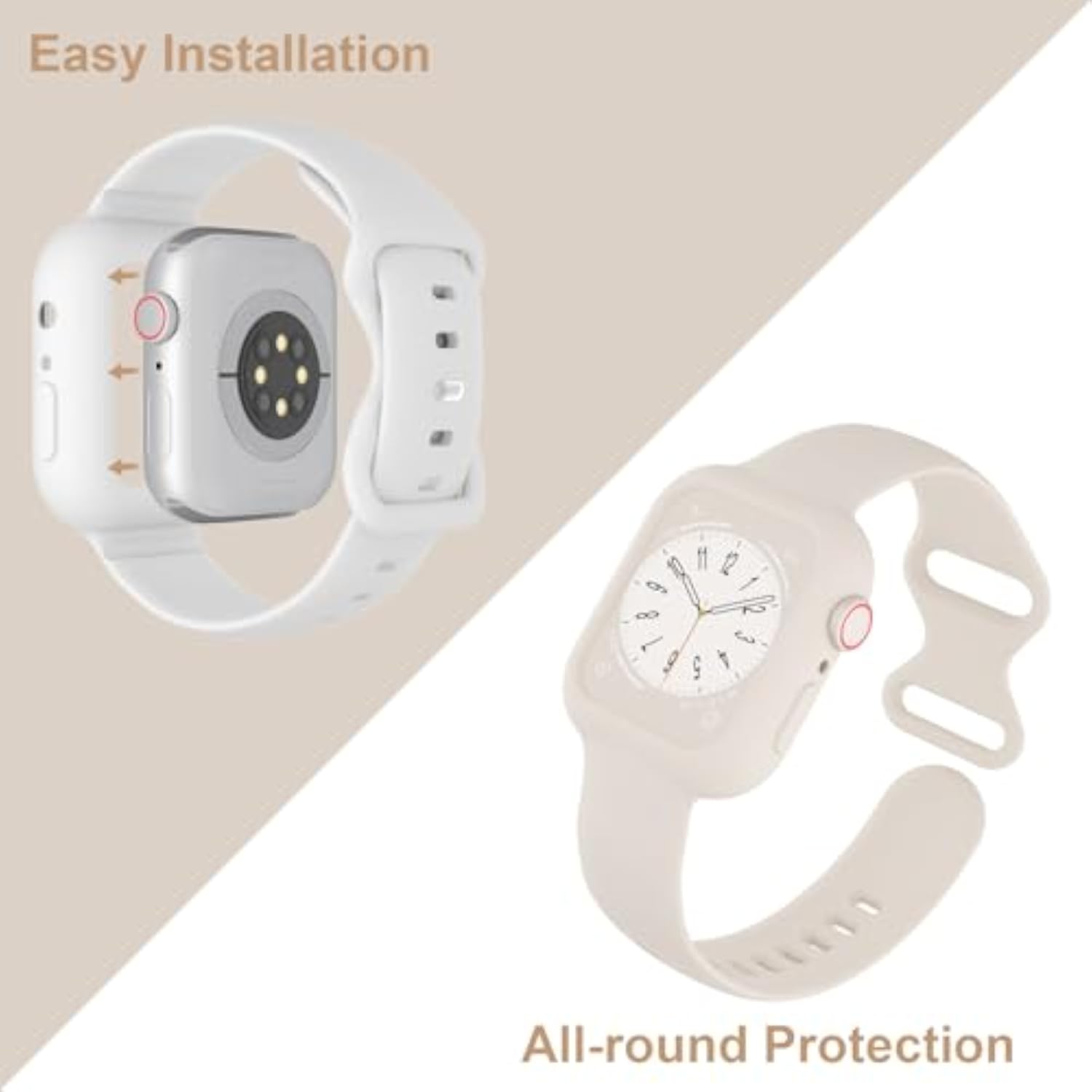 Silicone Bumper Case Protective Cover Band Compatible with Apple Watch Band
