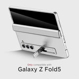 Miimall for Samsung Galaxy Z Fold 5 Case with Privacy Screen Protector, Built-in Adjustable Kickstand & Magnetic Hinge Protection All-Inclusive Protective Case for Galaxy Z Fold 5 5G(Silver)