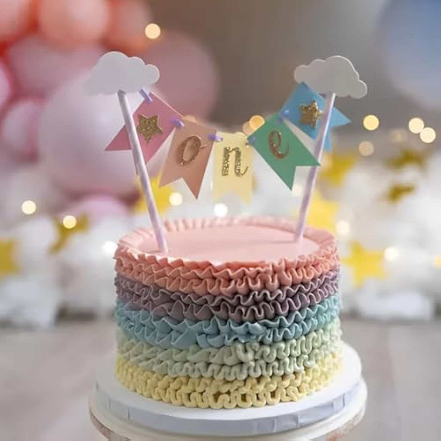 Handmade 1st Birthday Cake Topper Photo Prop Baby Shower Party Decorations