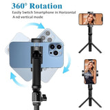 Cell Phone Holder Vertical And Horizontal Tripod Mount Adapter Rotation Bracket Adjustable Clip With Cold Shoe And 1/4" Screw For Iphone, Android Phone, Selfie Stick, Monopod, Camera