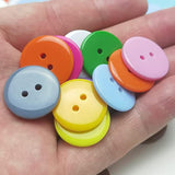 3/4"(20Mm) Mix Lots 100Pcs Resin Button Solid Color 2Holes Craft Cloth