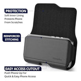 Holster For Samsung Galaxy S25, S24, S23, S22, S21, S20, S10, S9, S8 (Not Plus) Holster Case - Belt Case With Clip, Leather Pouch (Fits Phone W/Otterbox Symmetry/Aneu)