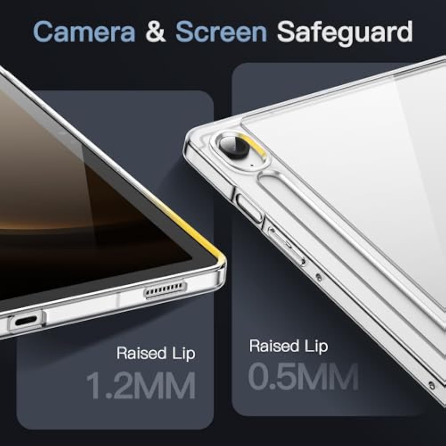 JETech Clear Case for Samsung Galaxy Tab S9 FE 10.9-Inch, Anti-Yellowing Trans