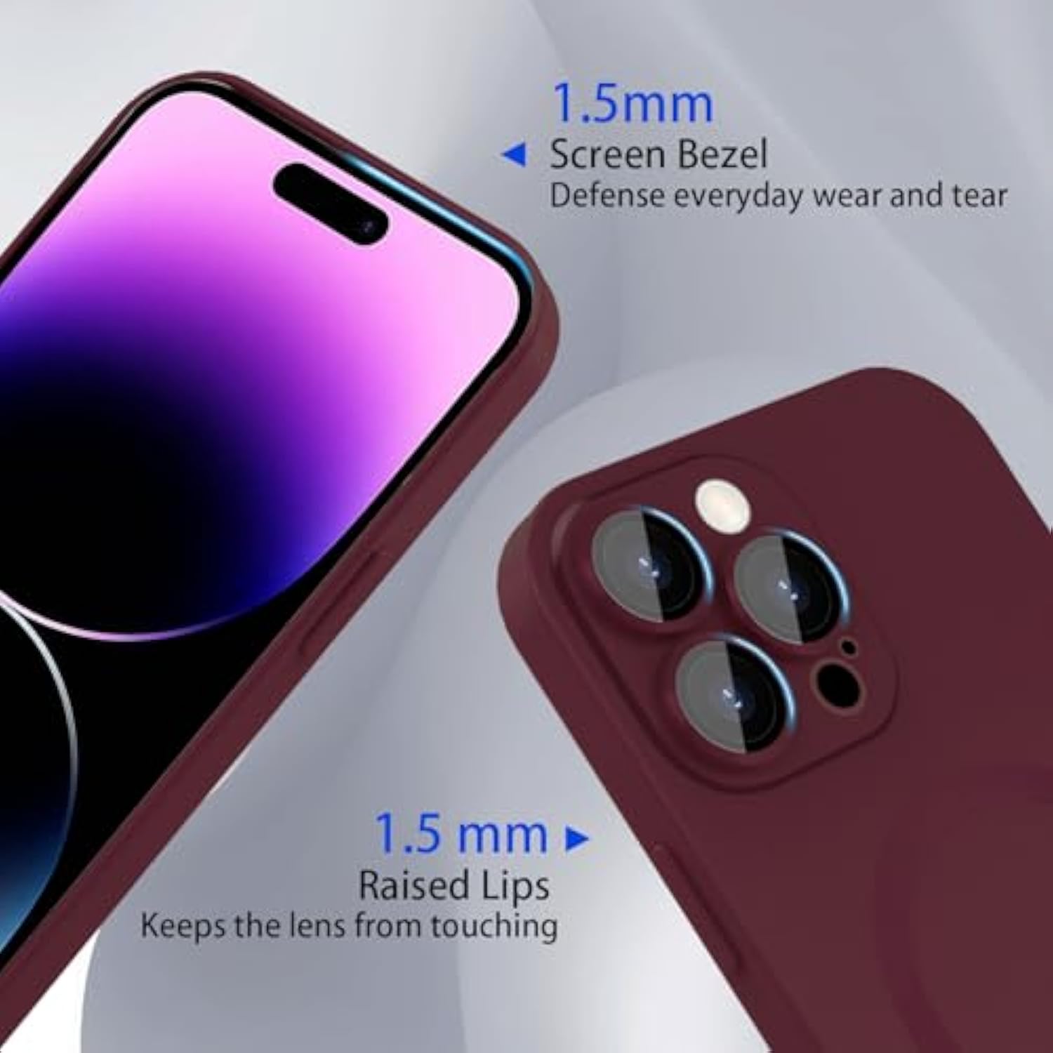 Magnetic Case For Iphone 14 Pro Max Phone Case For Women, Matte Luxury Soft Metallic Luster Design With Camera Lens Protector, Compatible With Magsafe Case For Iphone 14 Pro Max 6.7"-Red Wine