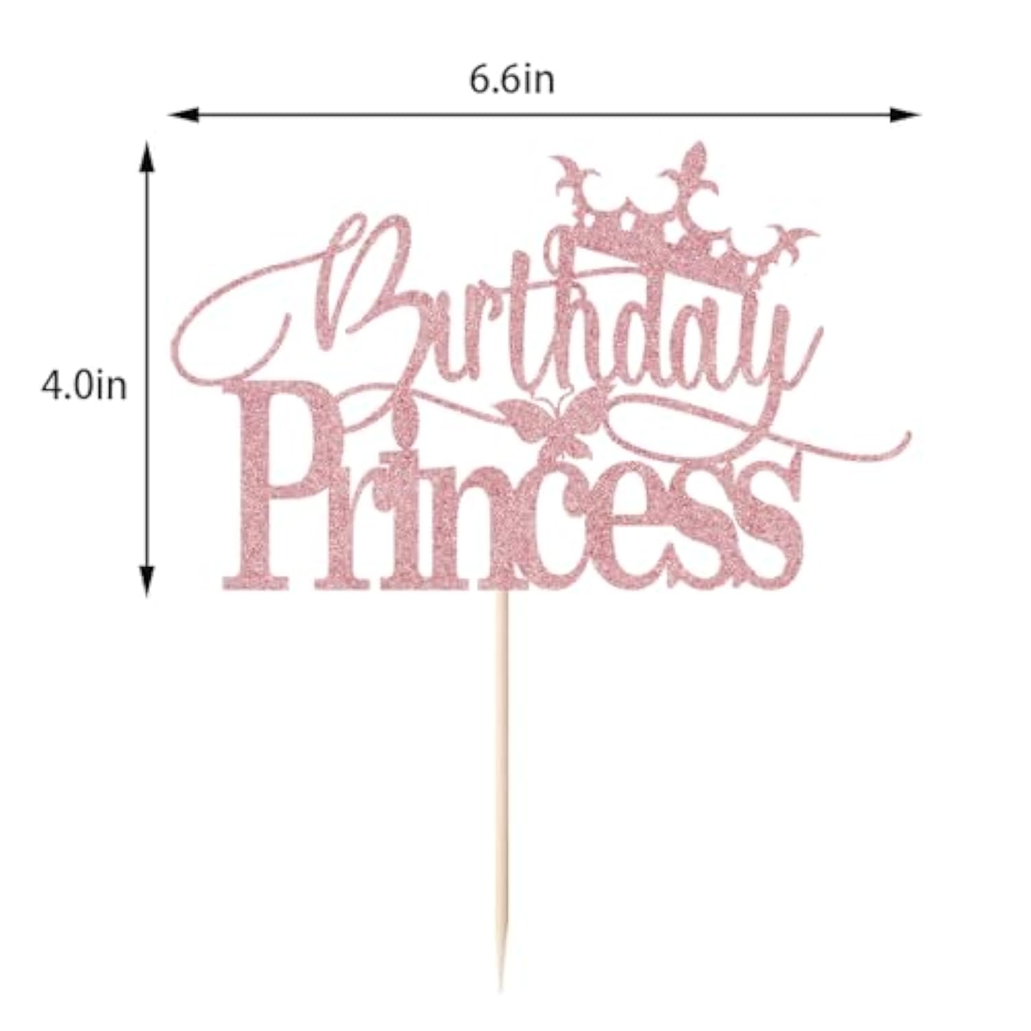 Glitter Pink Birthday Princess Cake Topper Crown Decor for Girl/Adult Parties