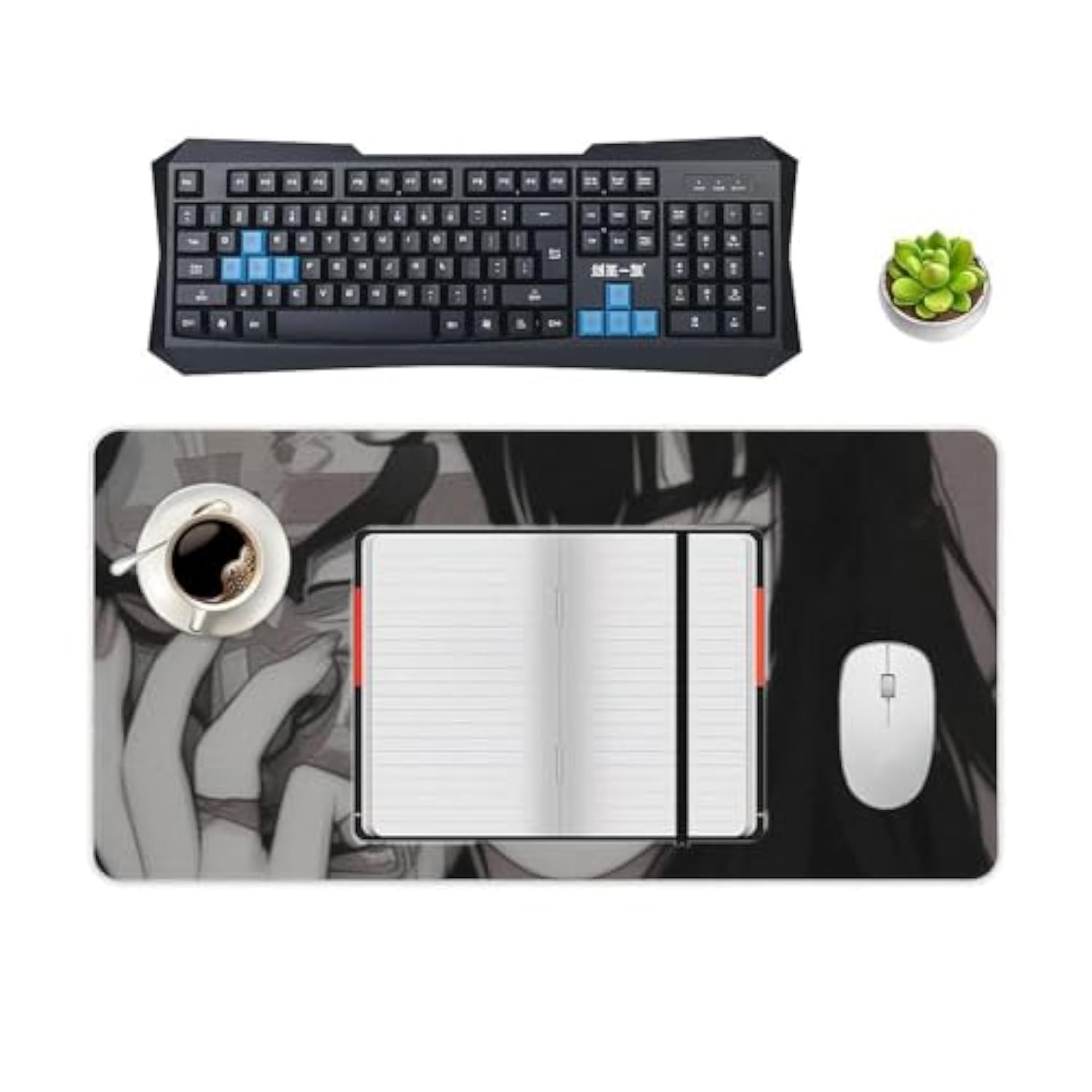 Samurai Large Mouse Pad Japanese Anime Girl Mousepad Gaming Cool Desk Mat Desk Pad For Keyboard And Mouse Mat Non-Slip Base 30X60Cm