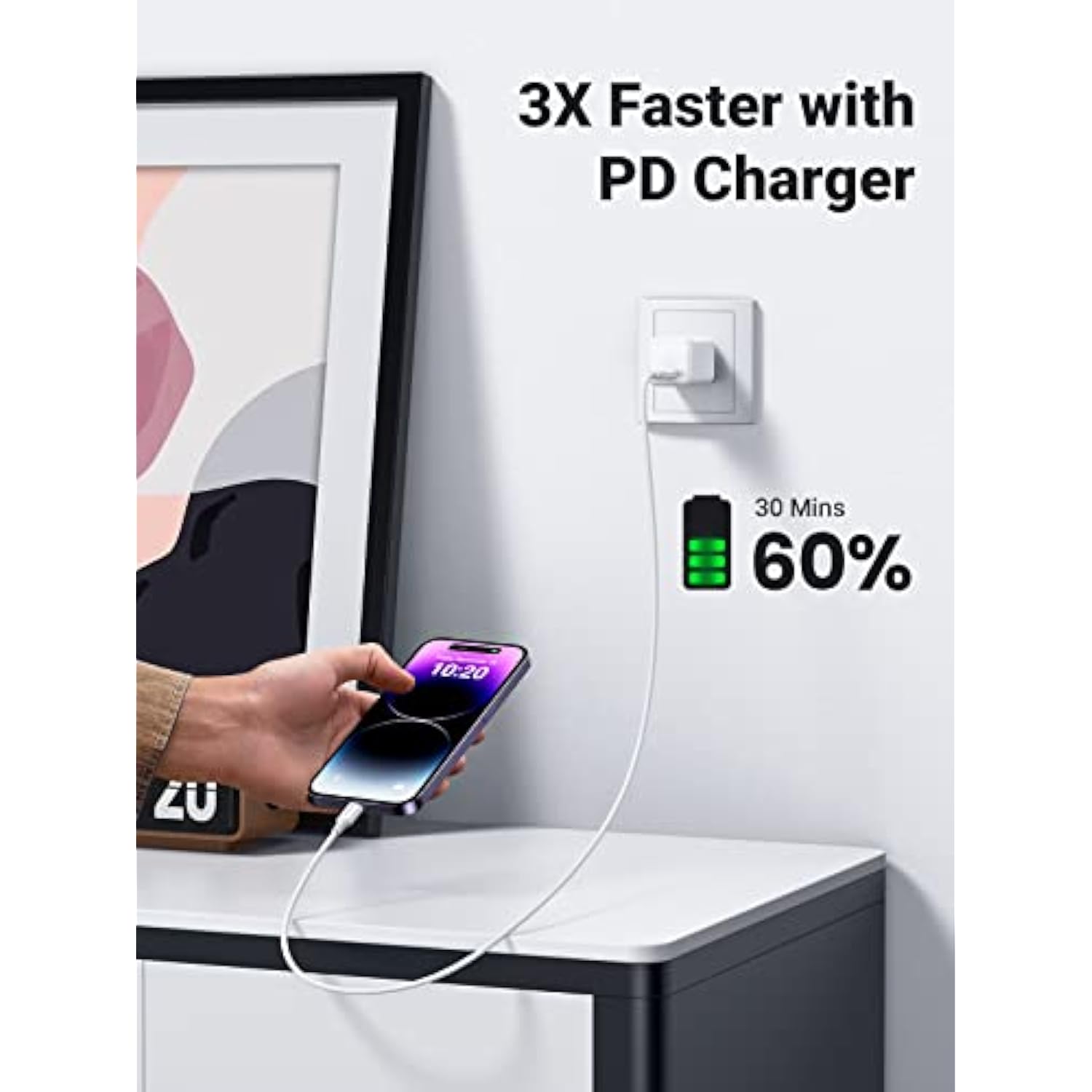 UGREEN USB C to Lightning Cable- 3FT MFi Certified PD Fast Charging Lightning Cord Compatible with iPhone 16/15/14/14 Pro/13/13 Pro/12/12 Pro/11, MacBook, iPad, AirPods Pro